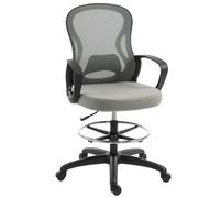 Vinsetto Silla de oficina ergonómica, sillón de oficina con reposapiés y reposabrazos, en malla, 59 x 65 x 123 cm, Gris Aosom España