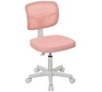 Vinsetto Silla de Oficina ergonómica sin reposabrazos, con Ruedas, Rosa