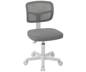 Vinsetto Silla de Oficina Ergonómica Sin Reposabrazos, Sillón de Oficina Giratorio, Respaldo Curvado en Malla y Ruedas, Gris