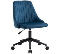 Vinsetto Silla de oficina escritorio giratoria 360° terciopelo 50 x 58 x 77-87 cm azul