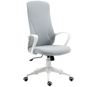 Vinsetto Silla de Oficina Giratoria Altura Ajustable con Reposabrazos Función de Inclinación Respaldo Alto Gris Aosom España