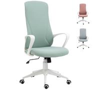 Vinsetto silla de oficina giratoria silla de escritorio juvenil con altura ajustable función de basculante reposabrazos y respaldo alto 62x56x110-119,5 cm verde 56 cm