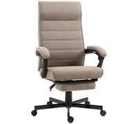 Vinsetto Silla de Oficina Reclinable con Altura Ajustable Reposabrazos y Reposapiés Retráctil 68x67x106-114 cm Marrón Aosom España