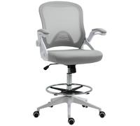 Vinsetto Silla de oficina silla de escritorio asiento alto ajustable reposapiés abatible reposabrazos giratorio 360° malla transpirable Aosom España