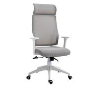 Vinsetto Silla de Oficina Ergonómica Silla de Escritorio Giratoria Ajustable en Altura y Reclinable hasta 120°64x61x120,9-128,9 cm Gris Aosom España