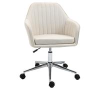 Vinsetto Silla de Oficina Silla de Escritorio Giratoria con Altura Ajustable y Reposabrazos para Estudio Tocador 61x59x96cm Beige