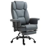 Vinsetto Silla de Oficina Silla Ejecutiva Ergonómica Giratoria 360° Silla de Computadora Regulable en Altura con Reposacabezas y Reposabrazos Acolchados con Reposapiés Piel Sintética 68 x 80 x 120-126