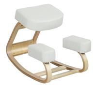 Vinsetto Silla Ergonómica con Rodilleras en Madera de Abedul y Cojín, 51x69x58 cm, Crema