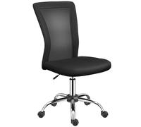 Vinsetto Silla Escritorio Giratoria sin Brazos Malla Altura Ajustable Carga 100 kg 43x58x90-100 cm Negro Oficina Aosom España