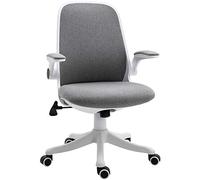 Vinsetto Silla Giratoria de Oficina Silla de Escritorio Basculante Altura Ajustable con Reposabrazos Elevable Carga 120 kg para Despacho Dormitorio 62,5x60x94-104 cm Gris