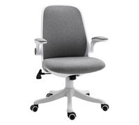 Vinsetto silla giratoria de oficina silla de escritorio basculante altura ajustable con reposabrazos elevable carga 120 kg para despacho dormitorio 62,5x60x94-104 cm gris