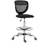 Vinsetto Silla Oficina ergonómica Anillo Ajustable pies Negro
