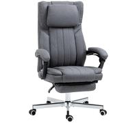 Vinsetto Silla de oficina asiento giratorio respaldo reclinable altura ajustable 65x61x105-113 cm Gris Aosom España