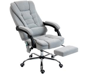 Vinsetto Sillón de oficina con masaje y calefacción, silla de oficina, altura regulable, respaldo reclinable, 65x70x111-119cm, gris Aosom España