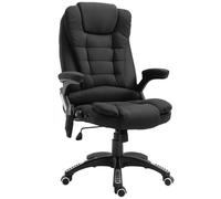 Vinsetto Sillón Relax Masaje Silla Masajeadora Grande para Oficina 6 Puntos Calefacción Altura Ajustable Ruedas 68x72x110-120 cm Negro Aosom España