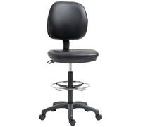 Vinsetto Taburete con ruedas ajustable en altura 69-91 cm con respaldo reclinable y reposapiés ajustable Aosom España