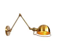 Vintage Aplique Pared Interior LED 5W Blanco Cálido Retro Industrial Ajustable Brazo Oscilante Metal Lámpara De Pared Iluminación Interior Decoració, Para Salon Dormitorio Sala Pasillo Escalera, Oro