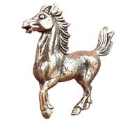 Vintage Brass Mascot, Galloping Horse Sculpture, Antique Metal Statue with Gold Build, Retro Animal Ornament, Galloping Figure with Artistic Style, Desk Decor for Living Room Shop, Offices Cafes