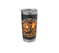 Vintage Dino Dad BBQ T-Rex Parrilla Papá Rey De Barbacoa Vaso térmico de acero inoxidable de doble pared