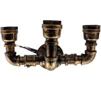 Vintage industrial metal colgante luz agua tubo vapor Punk pared latón cobre lámpara iluminación