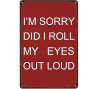 Vintage Sarcasm Tin Sign Eye Roll Quote for Desk Home Bar Decor 8x12 Inch | Witty conversation starter plaque fits well in lounge den break room or entryway