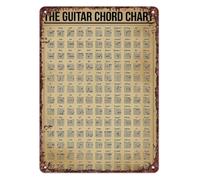 Vintage Six String Chord Tin Sign 12x8 Inch