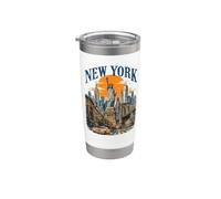 Vintage USA New York City Skyline NEW-YORK Vaso térmico de acero inoxidable de doble pared