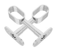 VINTORKY 2 Soportes para Barra de Armario, Shower Curtain Rod Ceiling Mount, Acero Inoxidable, Altura Ajustable de 85 a 120 mm, Soporte de Techo, Ovalada para Armario