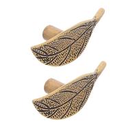VINTORKY 2 Tiradores de Latón Dorado para Armarios Diseño de Hoja Vintage, Agarre Cómodo y Fácil Instalación, Pomos Decorativos para Cocina y Muebles