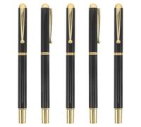 VINTORKY 5 pinceles recargables con punta suave - Pluma estilográfica de cuerpo metálico con tinta, pincel para artistas, caligrafía china, sumi japonés, dibujo, escritura y firmas.