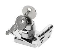 VINTORKY Cerradura de Vitrina de Cristal para Puertas de Armario Placa de Bloqueo Reforzada, Acero Inoxidable y Hierro, Adecuado para Hogar y Oficina, 1 Set Plata