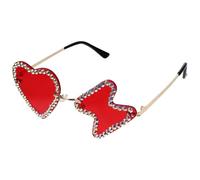 VINTORKY Gafas de Sol Fiesta Decorativas Montura Dorada y Lente Roja, Accesorio de Fotografía y Decoracion Verano para Actividades al Aire Libre y Disfraces Divertidos