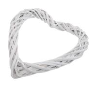 VINTORKY Guirnalda Corazón de Ratán Color Marfil de Vid Trenzada Natural para Decoración Rústica Boda y San Valentín Marco Ligero para Colgar Puerta y Pared