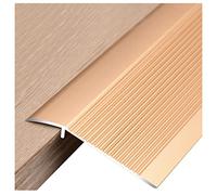 Vinyl Flooring Reducer Flute 4inch Wide Thresholds Ramp,Non-Slip Floor Transition Strip Wood to Tile, for Front Door Doorways(Gold,Long 90cm/35.4in)