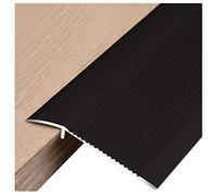 Vinyl Flooring Reducer Flute 4inch Wide Thresholds Ramp,Non-Slip Floor Transition Strip Wood to Tile, for Front Door Doorways(Black,Long 110cm/43.3in)