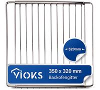 VIOKS Rejilla para horno extensible 350/520 mm x 320 mm, parrilla de acero inoxidable