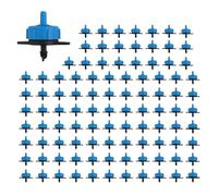 Violiica 100 goteros compensadores de presión de 2 l, 4 l, 8 l/h, para sistema de riego de jardín, fácil de instalar, pulverizador de ahorro de agua, azul, amarillo y negro