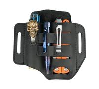 VIPERADE PJ13 EDC Funda de cuero, Multitools Funda/Herramientas Funda/Cuchillo Cinturón Funda/Linterna Vaina para Leatherman Multitools/Cuchillos, Hecho a Mano 3 Bolsillos Organizador Funda