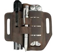 VIPERADE PJ13 Plus - Funda multiherramienta para cinturón, organizador de bolsillo EDC para hombres, bolsa de cuero con llavero, soporte para linterna, soporte para bolígrafo, funda para cuchillos de