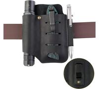 VIPERADE PJ15 EDC Funda de Cuero, Funda de Linterna/Funda de Cuchillo de Bolsillo/Funda táctica para bolígrafo/para Leatherman Multitool Funda de Cuero con Clip de Bolsillo