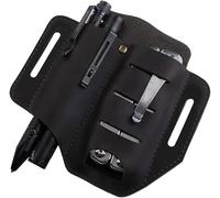 VIPERADE PJ8 Funda de Cuero Organizador EDC de Cuero Multiherramienta Retro Hademade 2 Bolsillos Portador Herramienta Cinturón Bolsa para Linterna Cuchillo Herramienta Táctica Pluma Aire Libre