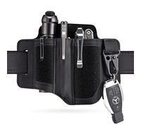 VIPERADE PL3 Funda multiherramienta, funda de cuero con bucles, organizador de bolsillo EDC para hombres, soporte de linterna con soporte para bolígrafo, organizador de cinturón EDC