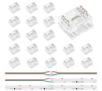 VIPMOON Juego de conectores COB LED, 10 mm de ancho, 3 pines, 20 unidades, 3 en 1, universal, sin soldadura, CCT, conectores bicolores para tiras de luz LED regulables