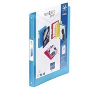 Viquel - Archivador flexible a4 personalizable con 4 anillas, espalda 2,5 cm, color azul translúcido