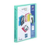 Viquel - Archivador flexible a4 personalizable con 4 anillas, espalda 2,5 cm, color verde turquesa translúcido