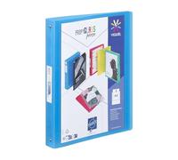 Viquel - Archivador suave de plástico con 4 anillas, archivador personalizable trasero de 3,5 cm, etiqueta de identificación, tamaño A4, calidad superior, fabricado en Francia, azul translúcido