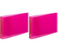Viquel Bristol - Archivador de fichas (14,8 x 21 cm, flexible y resistente, 2 anillas, tamaño A5 (25 x 16,5 cm), color rojo frambuesa translúcido (Paquete de 2)