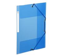Viquel - Camisas de plástico A4 con solapas y etiqueta de identificación lateral - Fundas transparentes con cierre elástico - Almacenamiento de documentos A4 - Azul translúcido