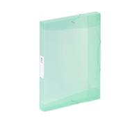 Viquel - Carpeta de 3 solapas de plástico de gran capacidad Propysoft - Caja de clasificación A4 con etiqueta de identificación de plástico - Verde pastel translúcido