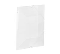 Viquel - Carpeta de plástico de gran capacidad con 3 solapas - Caja archivadora A4 con etiqueta de identificación - Incoloro